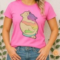 Cute Cat Love Hugging Out Women's T-Shirt thumb 2