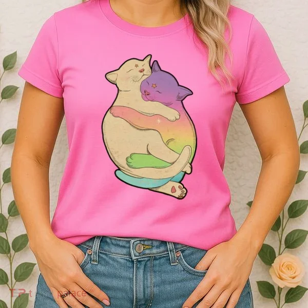 Cute Cat Love Hugging Out Women's T-Shirt