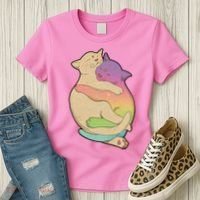 Cute Cat Love Hugging Out Women's T-Shirt thumb 3