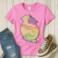 Cute Cat Love Hugging Out Women's T-Shirt thumb 3