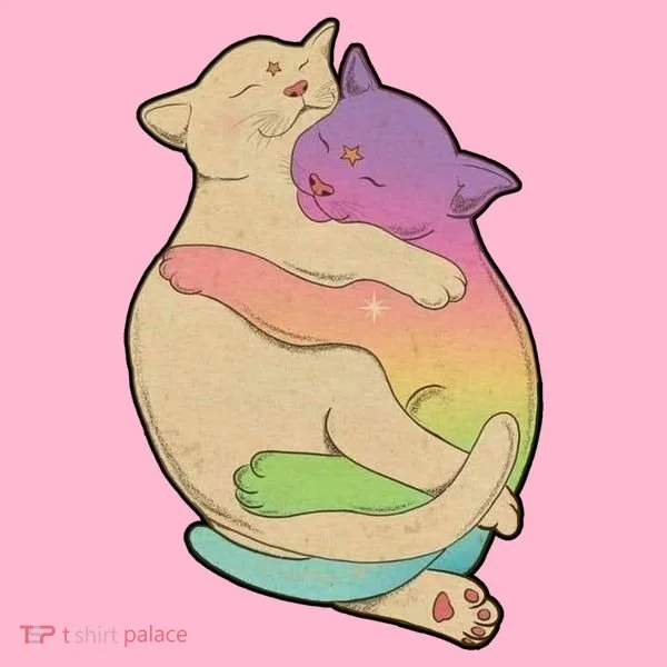 Cute Cat Love Hugging Out Women's T-Shirt