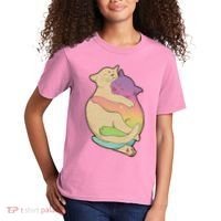 Cute Cat Love Hugging Out Kids T-Shirt thumb 2