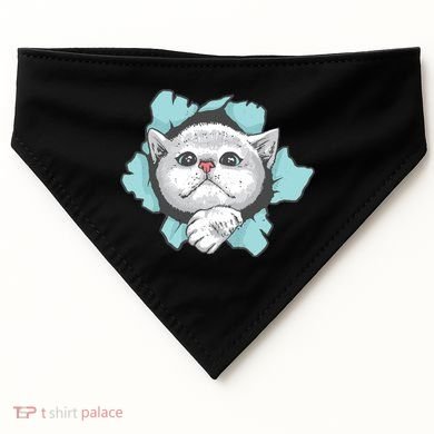 Cute Cat Through Hole USA-Made Doggie Bandana