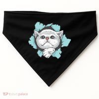 Cute Cat Through Hole USA-Made Doggie Bandana thumb 0