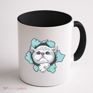 Cute Cat Through Hole Coffee Mug back