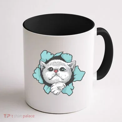 Cute Cat Through Hole Coffee Mug back