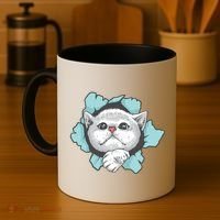 Cute Cat Through Hole Coffee Mug thumb 4