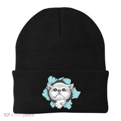Cute Cat Through Hole Beanie