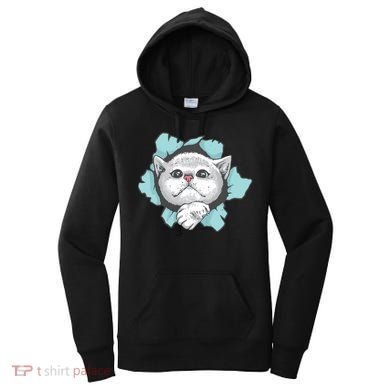 Cute Cat Through Hole Women's Hoodie