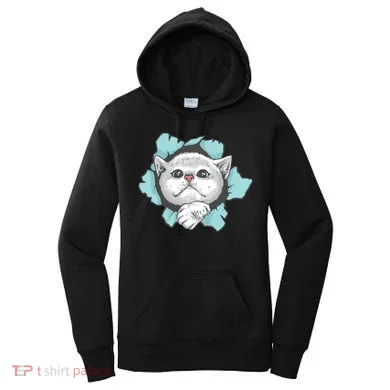 Cute Cat Through Hole Women's Hoodie