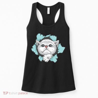 Cute Cat Through Hole Women's Tank Top