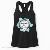 Cute Cat Through Hole Women's Tank Top thumb 0