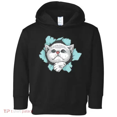 Cute Cat Through Hole Toddler Hoodie