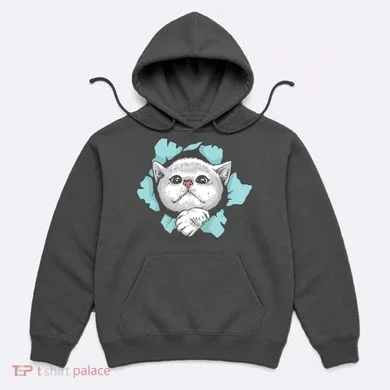 Cute Cat Through Hole Hoodie