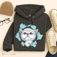 Cute Cat Through Hole Hoodie thumb 4