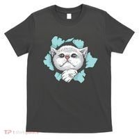 Cute Cat Through Hole T-Shirt thumb 0