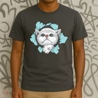 Cute Cat Through Hole T-Shirt thumb 3