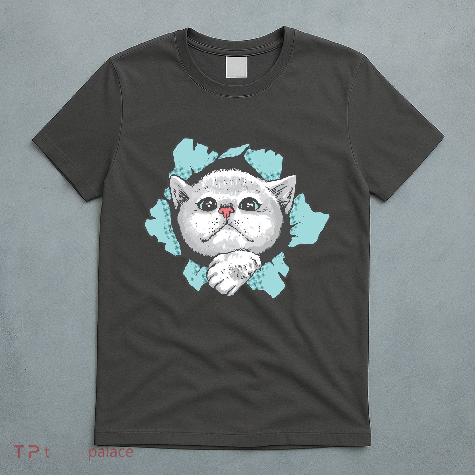 Cute Cat Through Hole T-Shirt