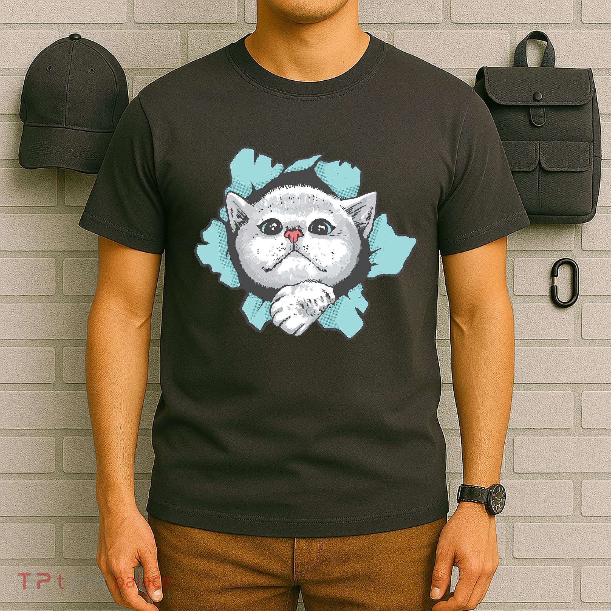 Cute Cat Through Hole T-Shirt