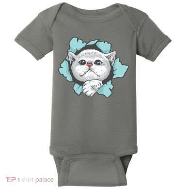 Cute Cat Through Hole Baby Bodysuit