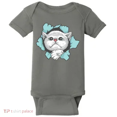 Cute Cat Through Hole Baby Bodysuit