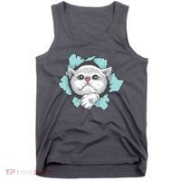 Cute Cat Through Hole Tank Top thumb 0