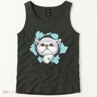 Cute Cat Through Hole Tank Top thumb 2