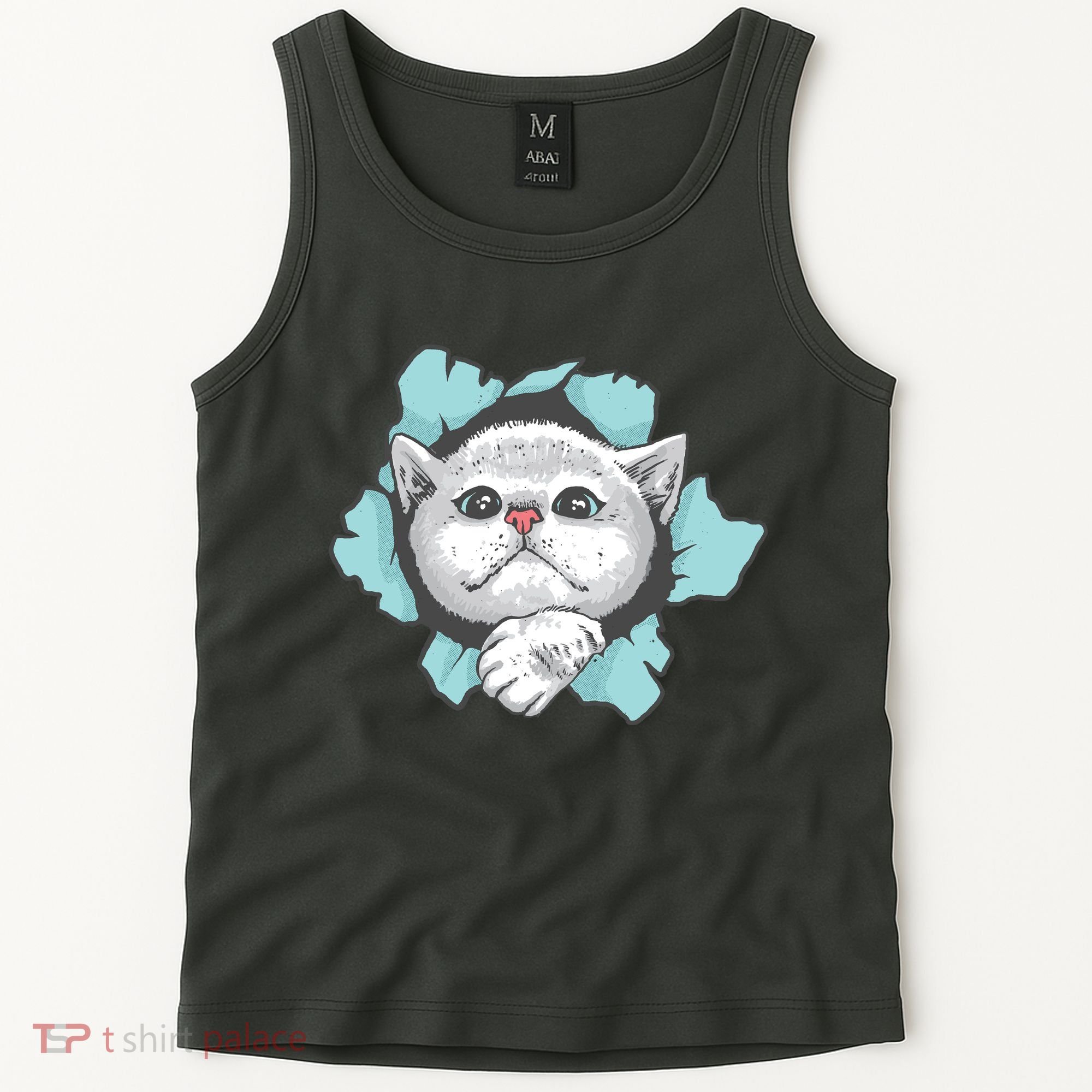 Cute Cat Through Hole Tank Top