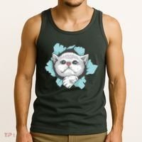 Cute Cat Through Hole Tank Top thumb 3