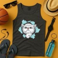 Cute Cat Through Hole Tank Top thumb 4