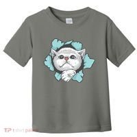 Cute Cat Through Hole Toddler T-Shirt thumb 0