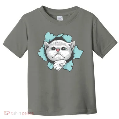 Cute Cat Through Hole Toddler T-Shirt