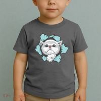 Cute Cat Through Hole Toddler T-Shirt thumb 2