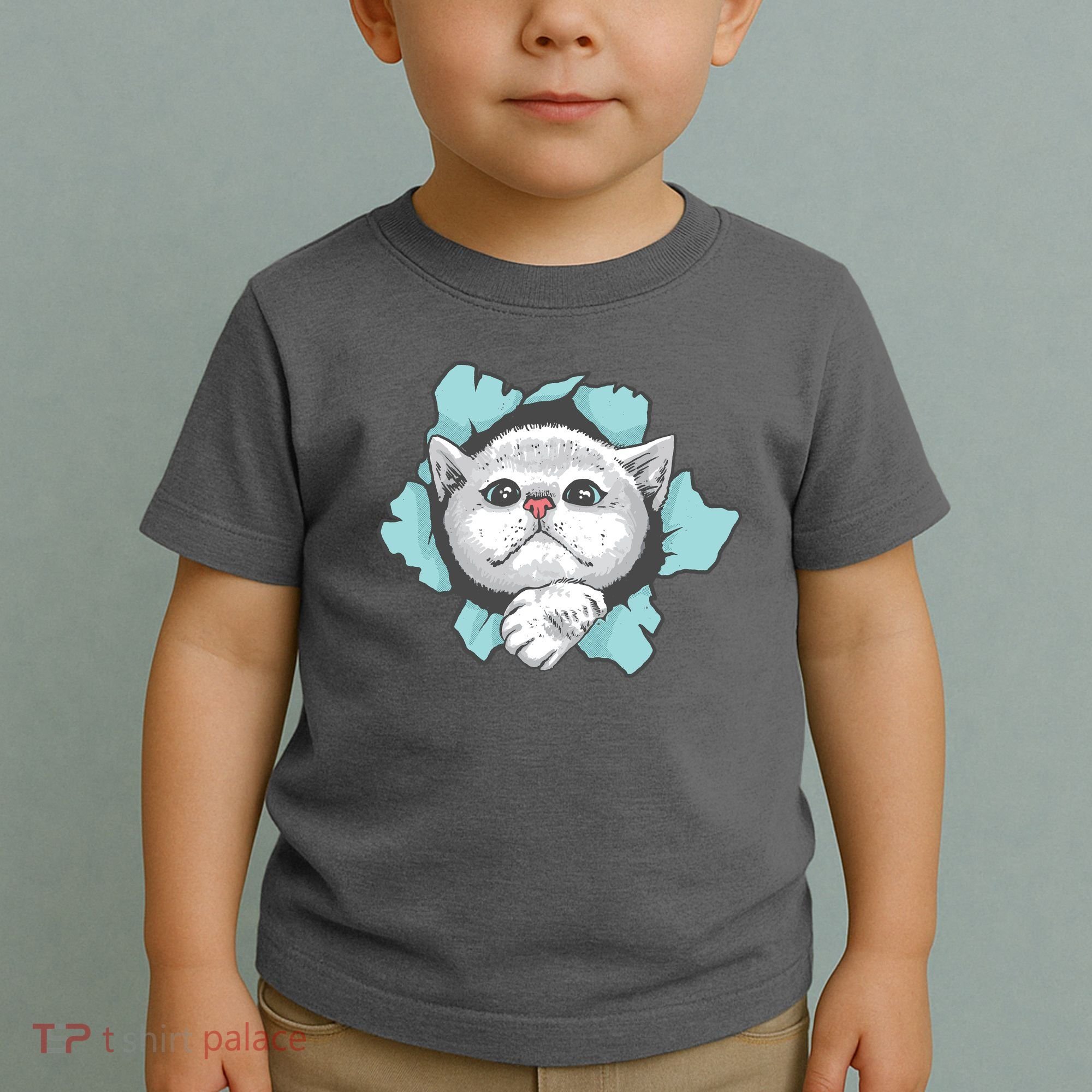 Cute Cat Through Hole Toddler T-Shirt