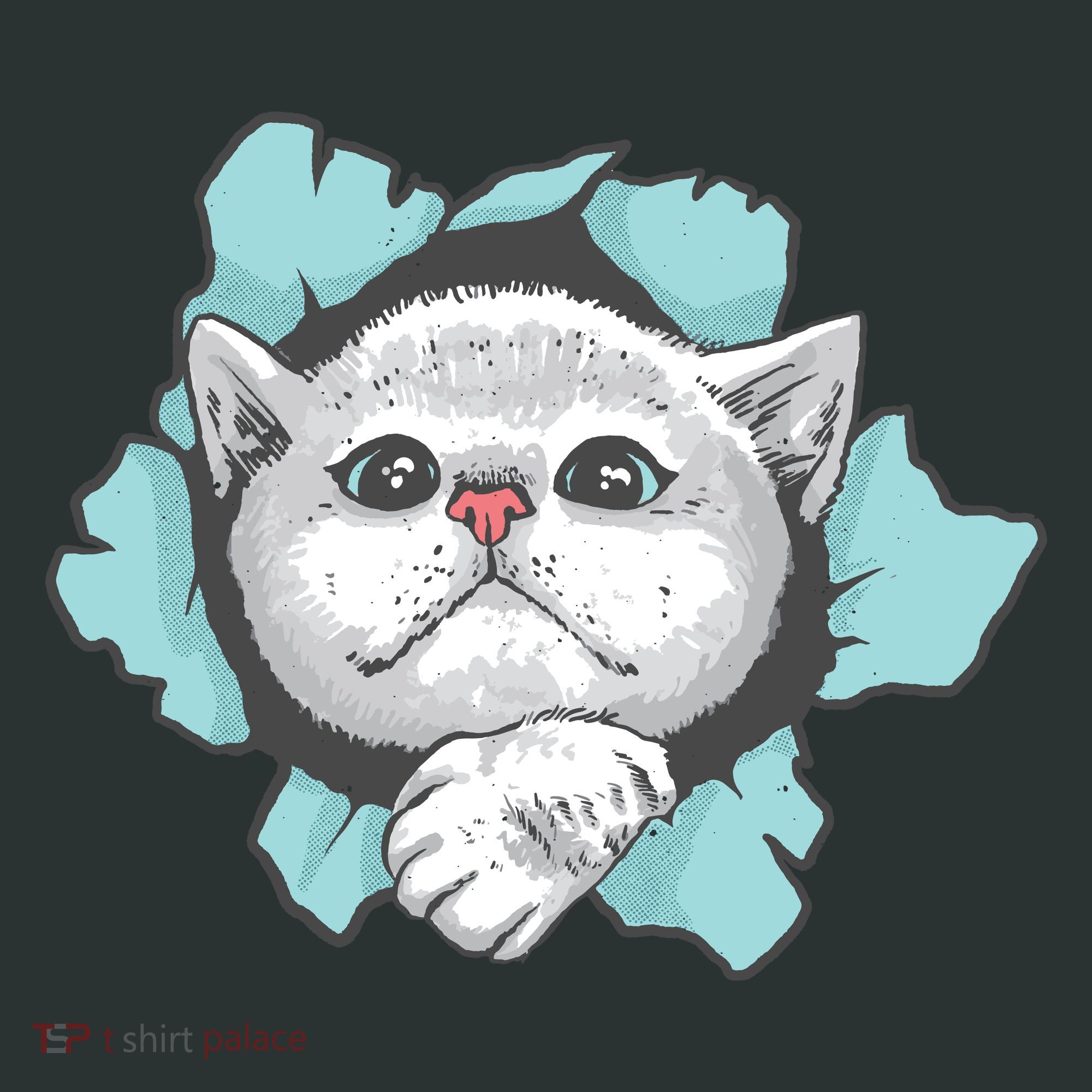 Cute Cat Through Hole Women's T-Shirt
