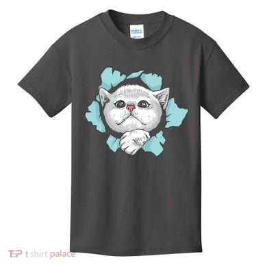 Cute Cat Through Hole Kids T-Shirt