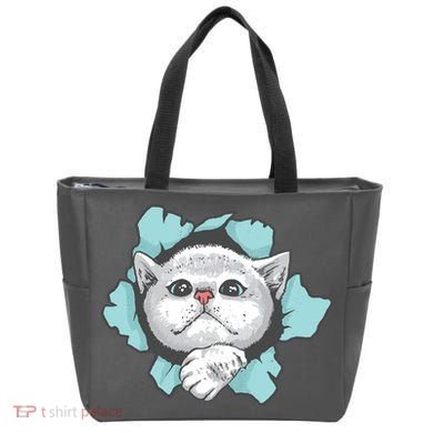 Cute Cat Through Hole Tote Bag