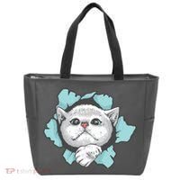 Cute Cat Through Hole Tote Bag thumb 0