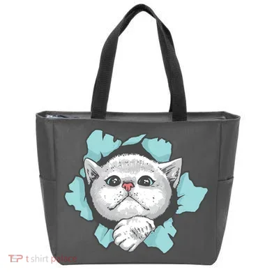 Cute Cat Through Hole Tote Bag