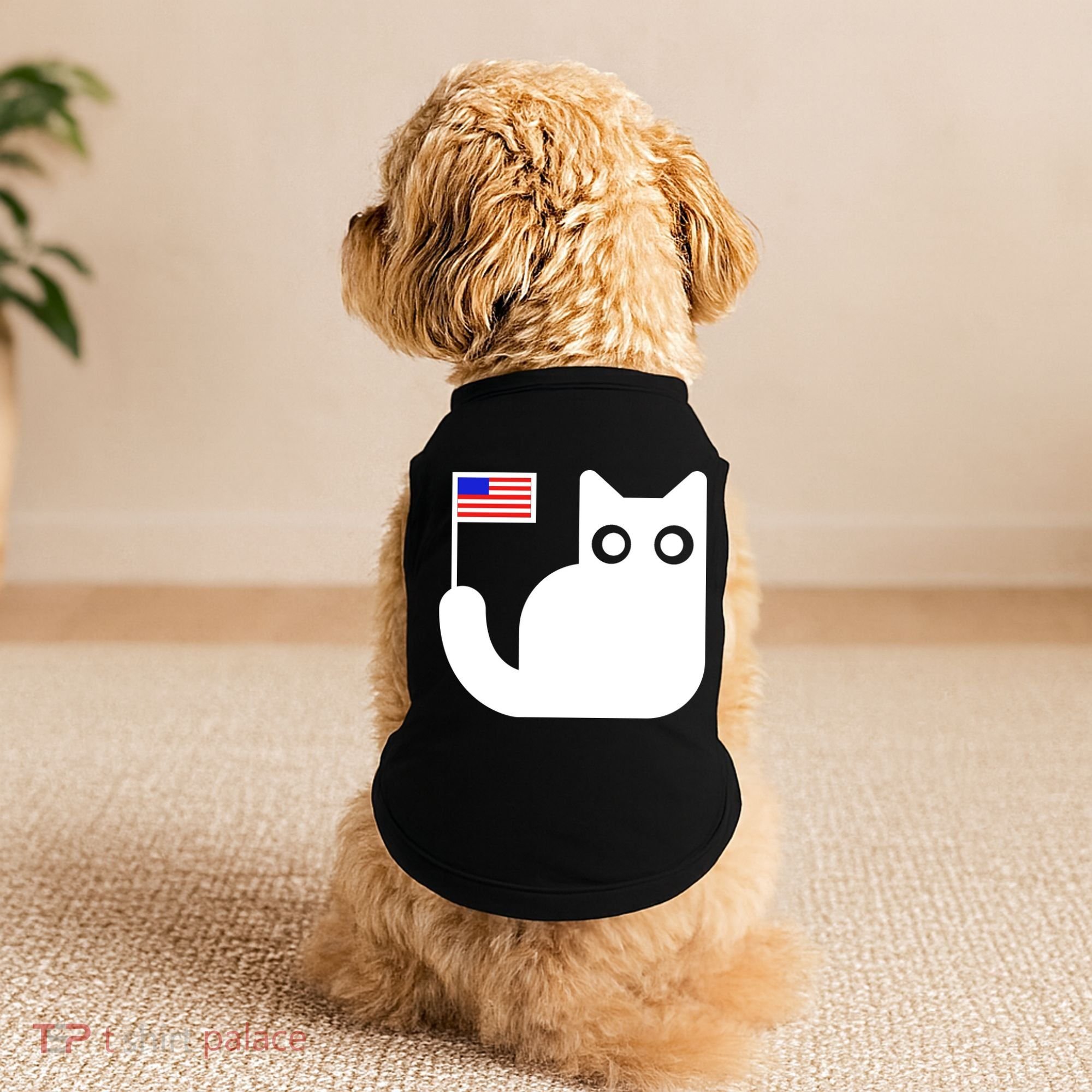 Cute Cat USA Tail Flag Doggie Tank