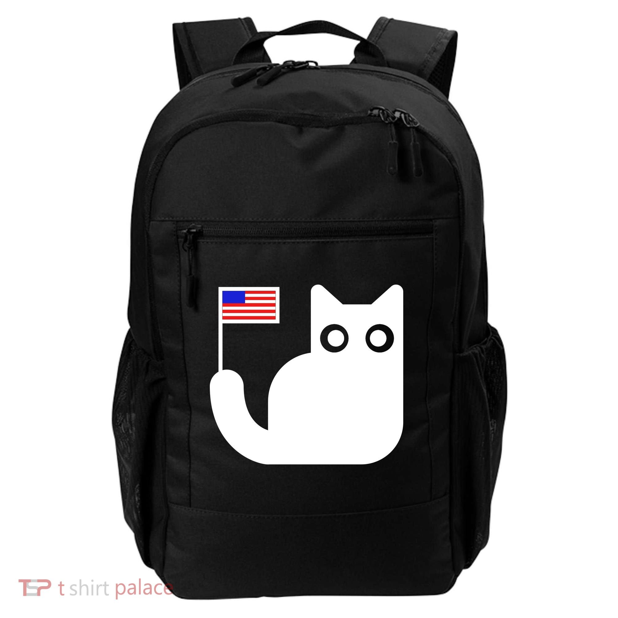 Cute Cat USA Tail Flag Backpack
