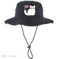 Cute Cat USA Tail Flag Bucket Hat thumb 0