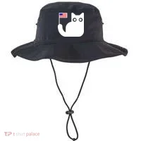 Cute Cat USA Tail Flag Bucket Hat thumb 0