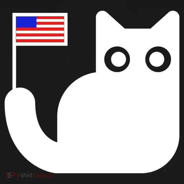 Cute Cat USA Tail Flag Bucket Hat