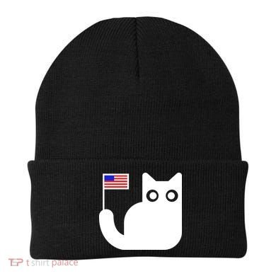 Cute Cat USA Tail Flag Beanie