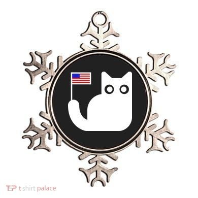 Cute Cat USA Tail Flag Ornament