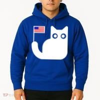 Cute Cat USA Tail Flag Hoodie thumb 2