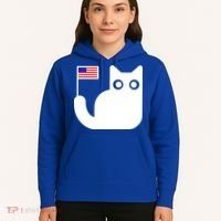 Cute Cat USA Tail Flag Hoodie thumb 5
