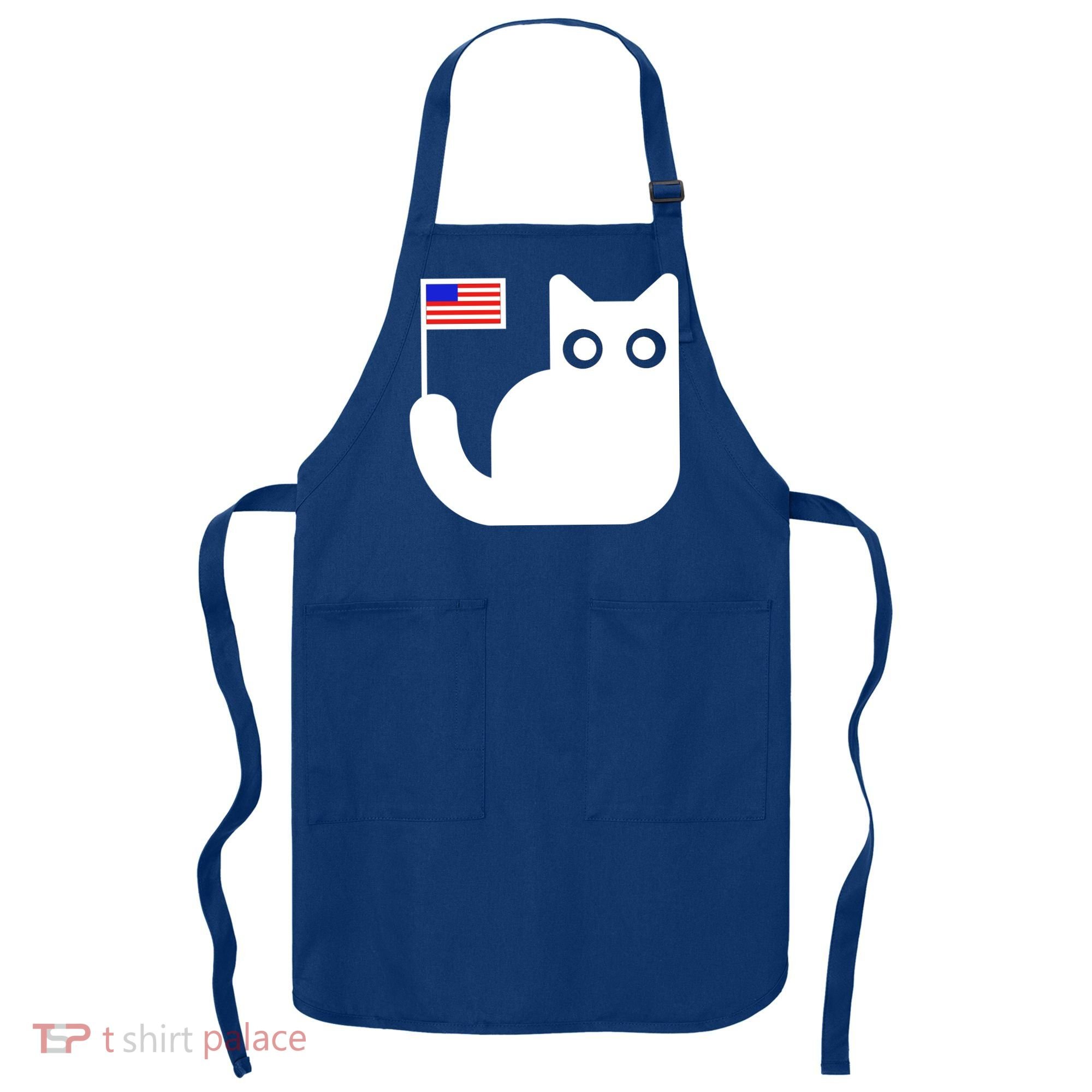 Cute Cat USA Tail Flag Apron