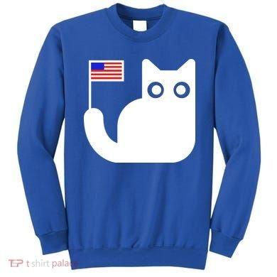 Cute Cat USA Tail Flag Sweatshirt